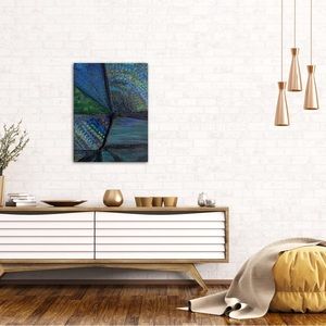 Peacock Pass, Peacock colors, original design, medium size, abstract painting.